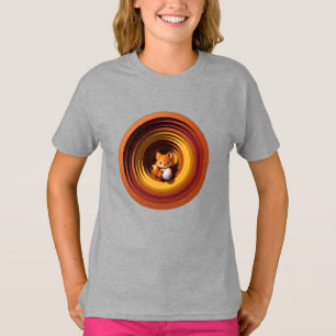 Camiseta Raposa Fofa com Ovo de Páscoa Geométrico em Recort