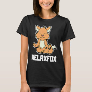 Camiseta Raposa Fuchs Relaxfox Posição de Ioga Vintage Fr