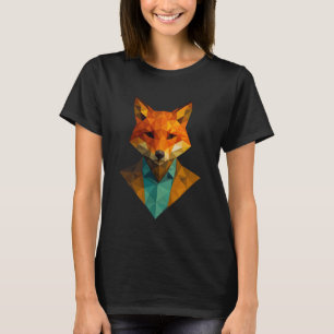 Camiseta Raposa Fursona Low Poly Geométrica Polígono Furry