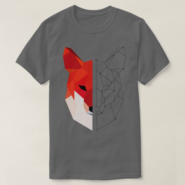 Camiseta Raposa geométrica (Frente do Design)