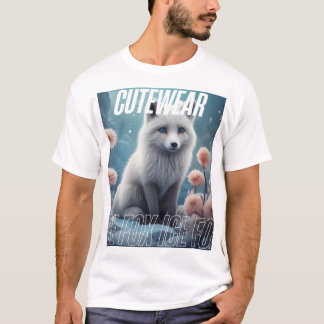 Camiseta Raposa glacial adorável no Jardim Floral - Áeso Bo