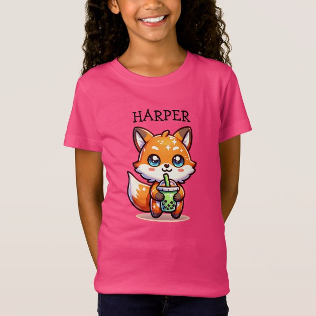 Camiseta Raposa Kawaii Cuja Bolha é Personalizada (Frente)