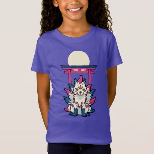 Camiseta Raposa Kitsune de Nove Caudas - Yokai Divertido