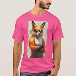 Camiseta Raposa Musculosa Vestindo Óculos Solares