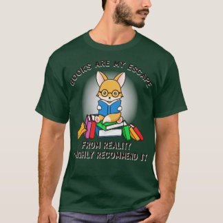 Camiseta Raposa-Nerd-Rota-Rota Lendo Um Livro