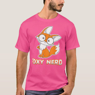 Camiseta Raposa Nerdy Engraçada De Nerd Foxy Com Óculos
