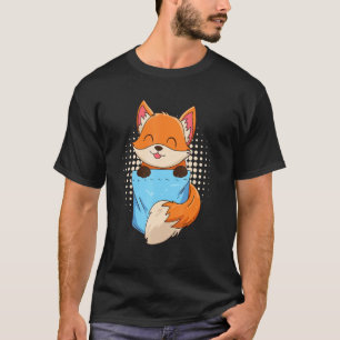 Camiseta Raposa no bolso de peito falso