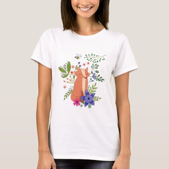 Camiseta Raposa no bosque (Frente)