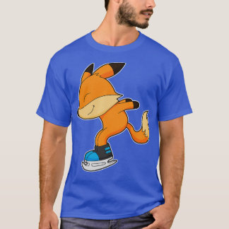 Camiseta Raposa no patinagem de gelo com skates de gelo