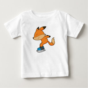 Camiseta Raposa no patinagem de gelo com skates de gelo