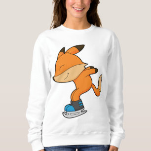 Camiseta Raposa no patinagem de gelo com skates de gelo