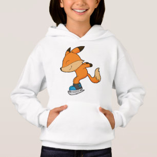 Camiseta Raposa no patinagem de gelo com skates de gelo