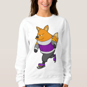 Camiseta Raposa no patinagem de gelo com skates e óculos de