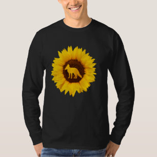 Camiseta Raposa Para Homens Prairie Vixen Animal Sunflower
