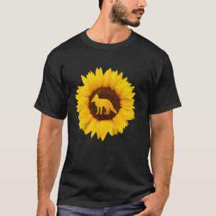 Camiseta Raposa Para Homens Prairie Vixen Animal Sunflower 