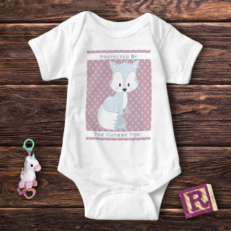 Camiseta Raposa Púrpura Polka-Dots Baby Artic Fox Personali