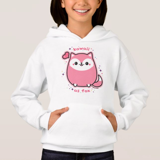 Camiseta Raposa Rosa de Kawaii (Frente)