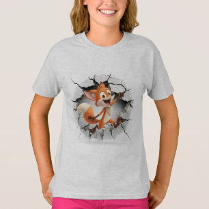 Camiseta Raposa saindo de uma parede rachada