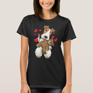 Camiseta Raposa Terrier Cão Cachado com Cabelo com Animal 