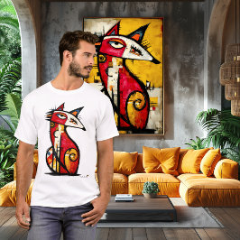 Camiseta Raposa Totêmica – Símbolo Tribal Abstrato