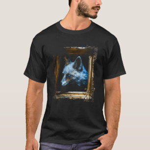 Camiseta Raposa Trabalho de arte Azul Olhos Animais Raposa