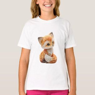 Camiseta Raposa Vermelha Bebê Adorável de Olhos Grandes Est