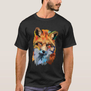 Camiseta Raposa Vermelha Engraçada Rosto Animal Gráfico Imp