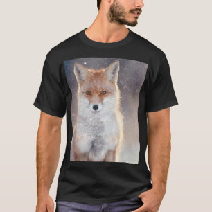 Camiseta Raposa vermelha, floresta de inverno, ilustração c