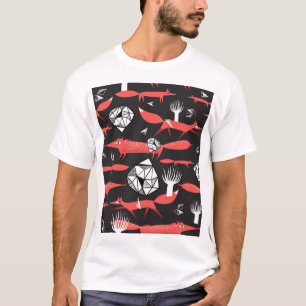 Camiseta Raposa Vermelha: Fundo Escuro Invisível.