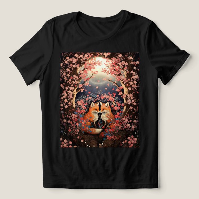Camiseta Raposas ao Luar (Design frontal)