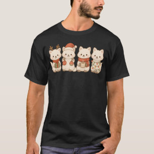 Camiseta Raposas Árticas Crianças Meninos Meninas Natal Rap