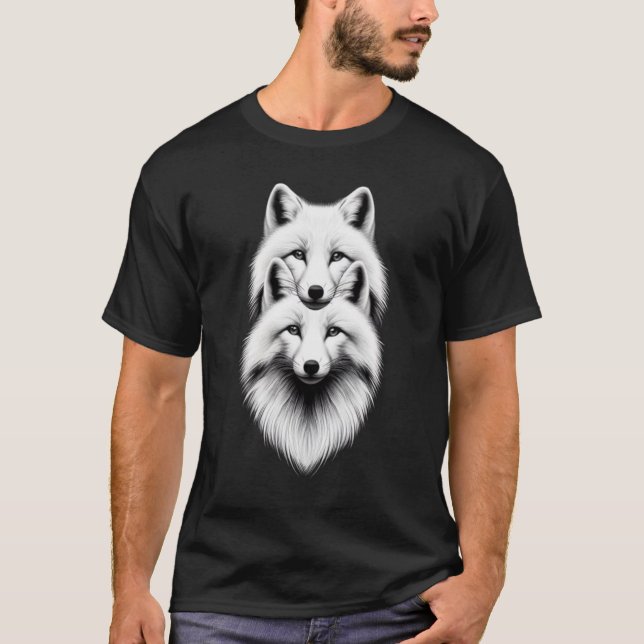 Camiseta Raposas brancas gêmeas (Frente)