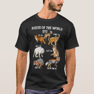 Camiseta Raposas Da Raposa Do Mundo Raçam Animais Selvagens
