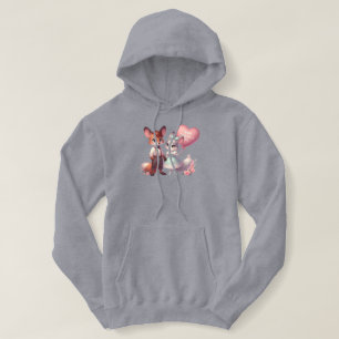 Camiseta Raposas de desenho animado fofas no dia dos namora