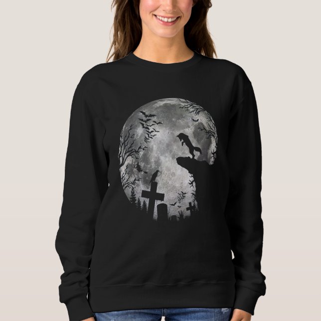 Camiseta Raposas e Lua do Dia das Bruxas Fantasia de Raposa (Frente)