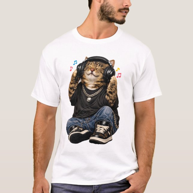 Camiseta Rapper Cat Music (Frente)