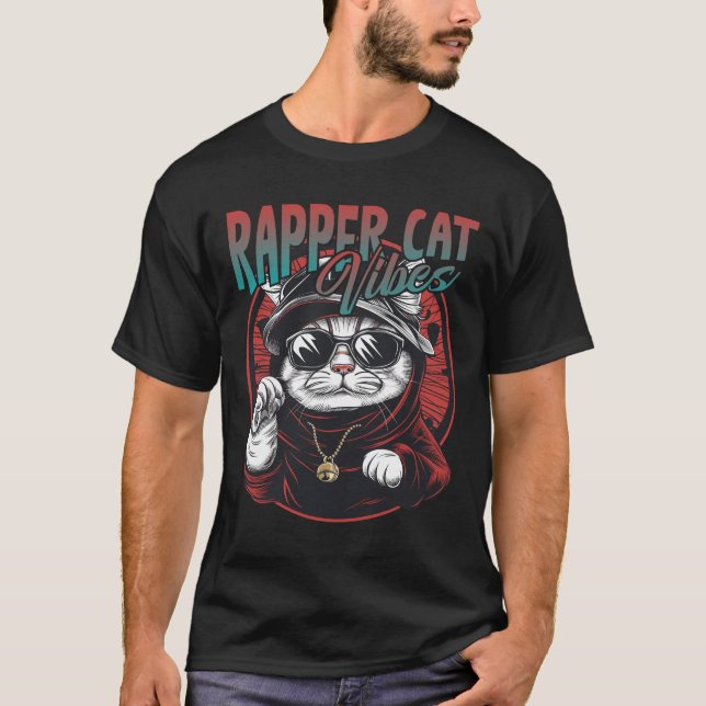 Camiseta Rapper Cat Vibes (Frente)