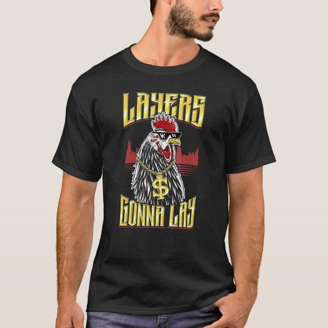 Camiseta Rapper de Frango Design de Hip Hop dos Anos 80 Par (Frente)