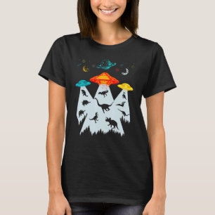 Camiseta Rapto De Alienígenas De Dinossauro Para Crianças D