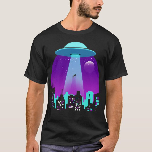 Camiseta Rapto De Ufo - Feixe De Rapto De Alienígenas (Frente)