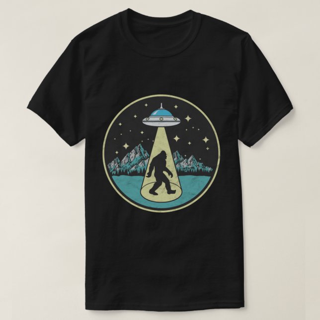 Camiseta Rapto do Pé Grande! Alienígena G do Sasquatch e OV (Frente do Design)
