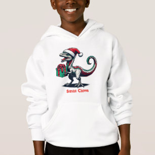 Camiseta Raptor com chapéu de Natal do Papai Noel
