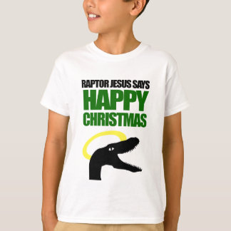 Camiseta Raptor Jesus diz Feliz Natal