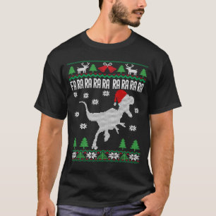 Camiseta Raptor Santa Hat Velociraptor Dinossaur Ugly Chris