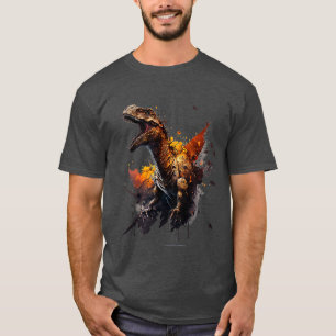 Camiseta raptor selvagem de dinossauro legal e furioso 1