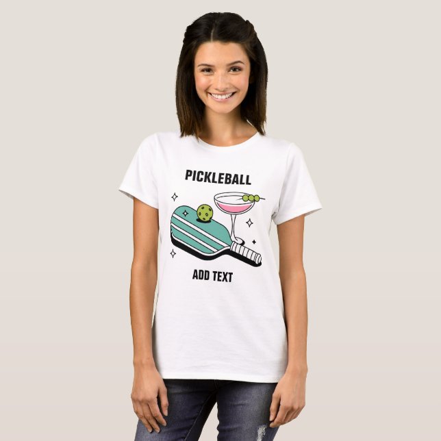 Camiseta Raque de Pickleball e Coquetel (Frente Completa)