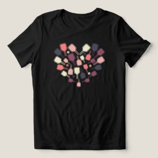 Camiseta Raque de Pickleball Fofo Coração