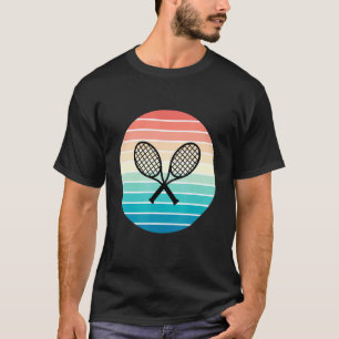 Camiseta Raquetas Tênis Cruzadas Estilo Retrosolar Para Pla