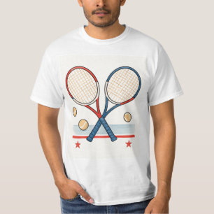 Camiseta Raquete de tênis com tema americano