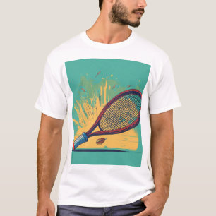 Camiseta Raquete de Tênis Ventage arte Splash.